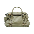 MIU MIU Mini Vitello Lux Bow Bag Sage