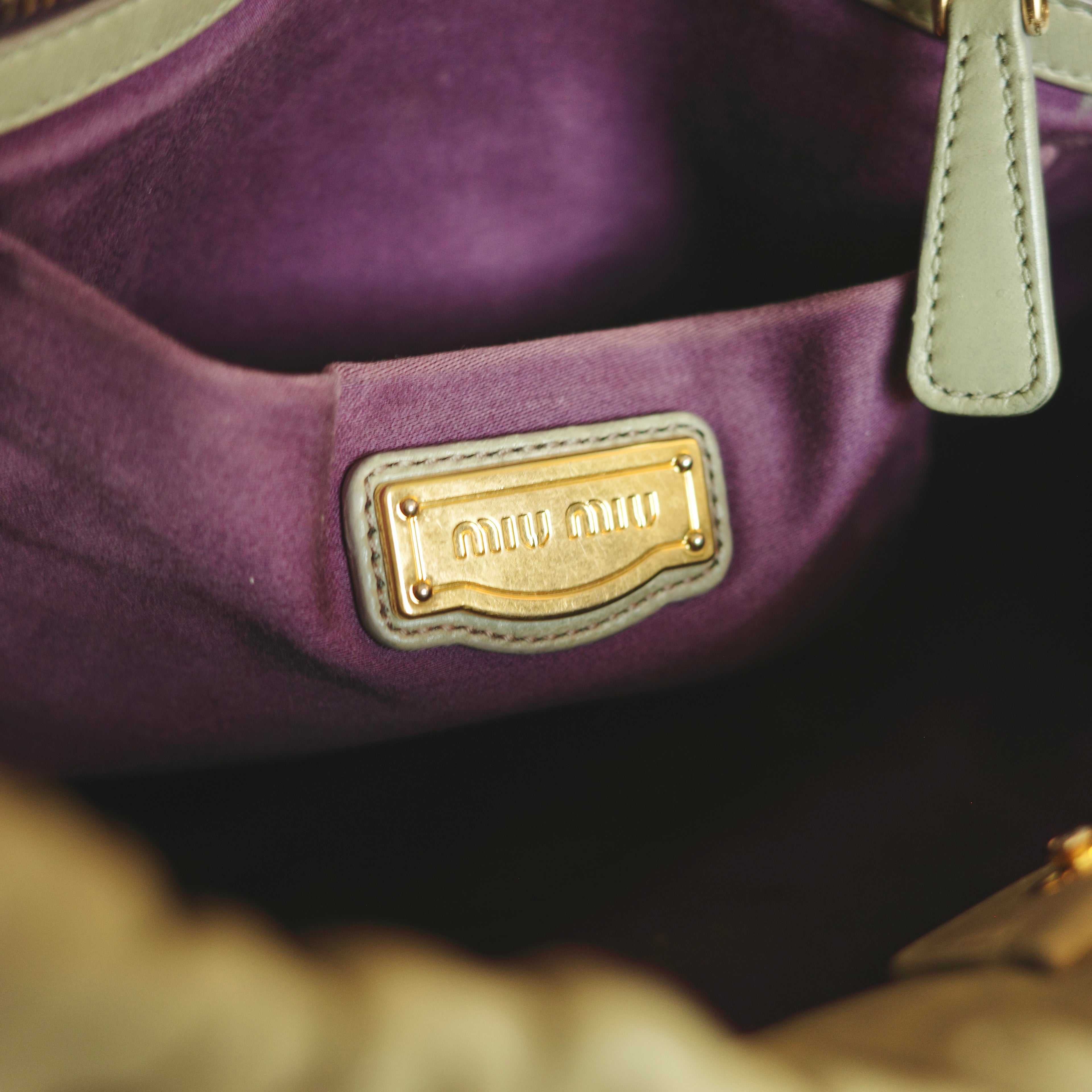 MIU MIU Vitello Lux Bow Bag