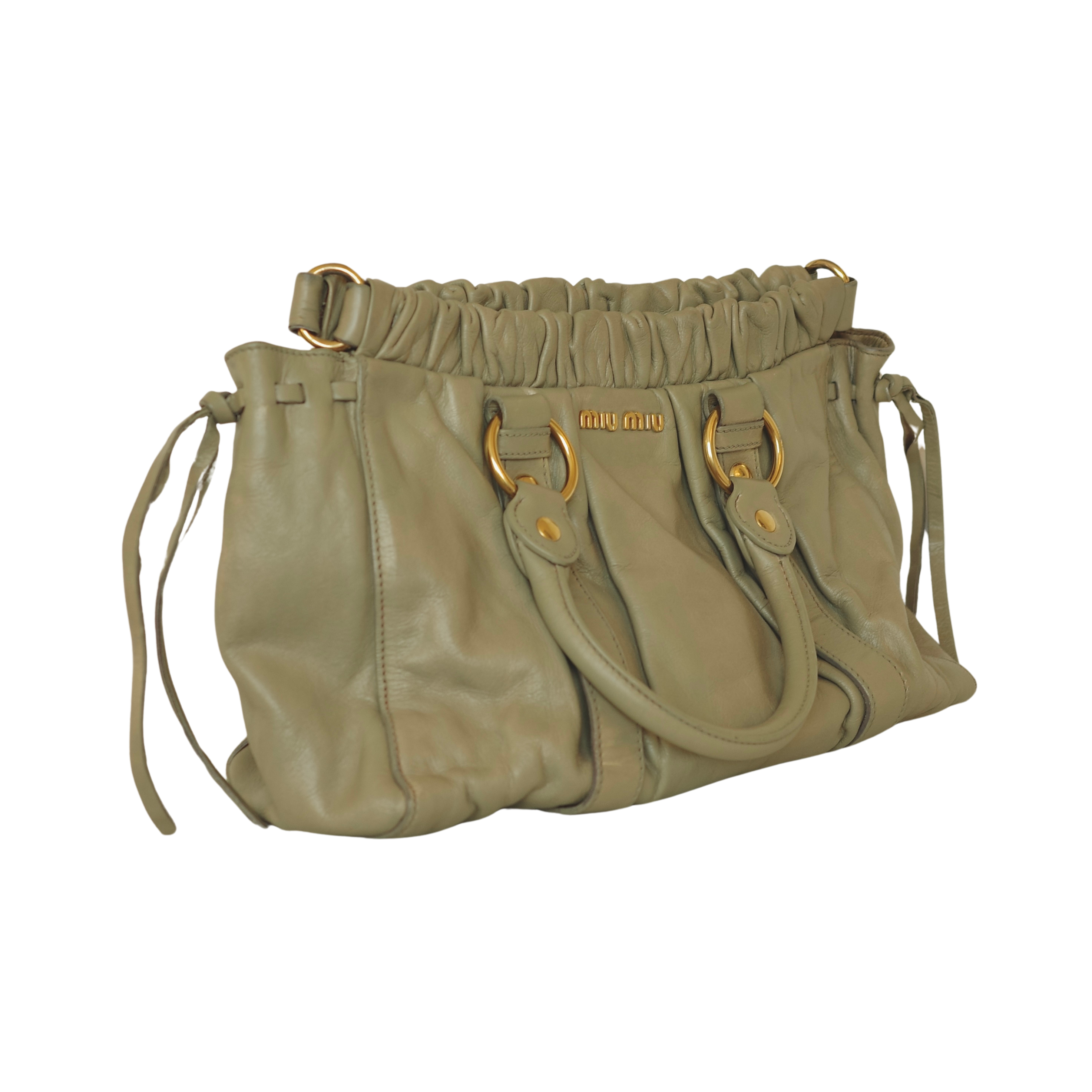 MIU MIU Vitello Lux Bow Bag