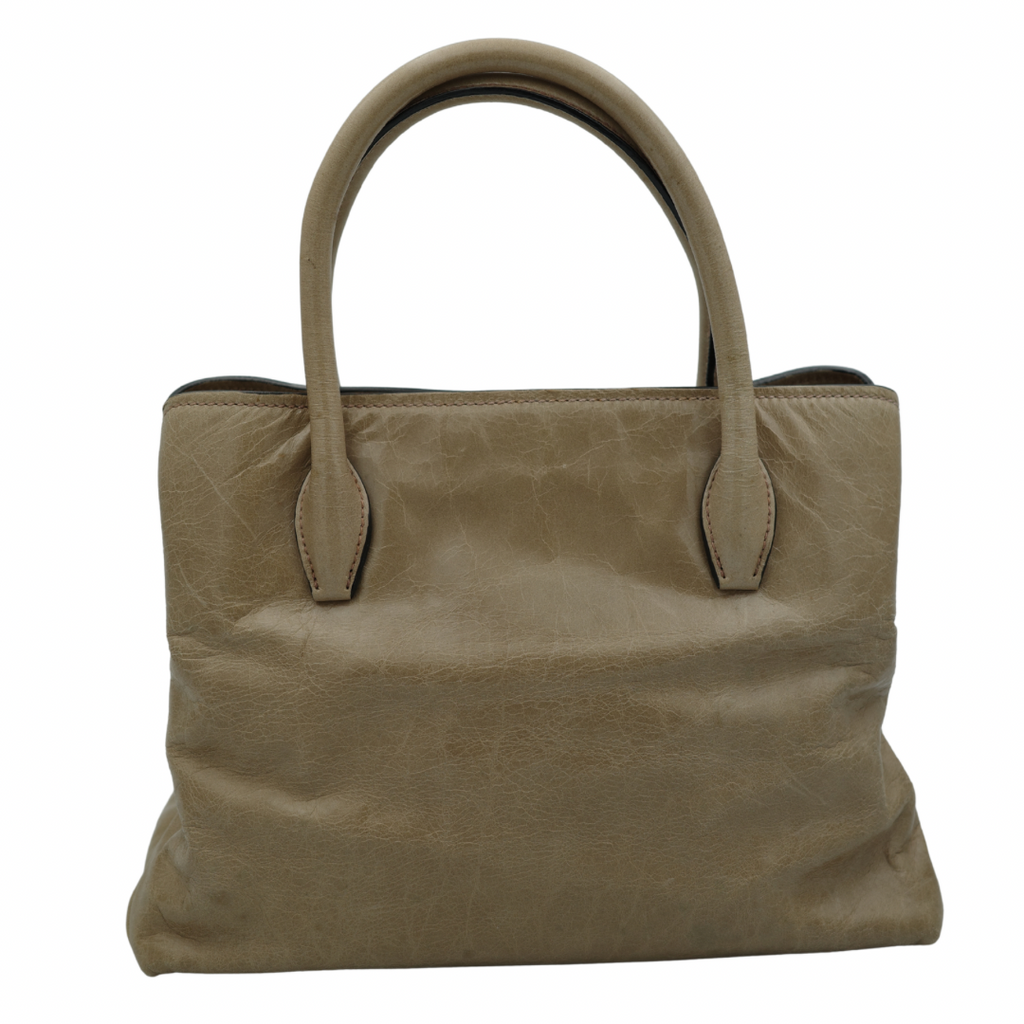 Miu Miu Nude Top Handle Tote with Side Zip