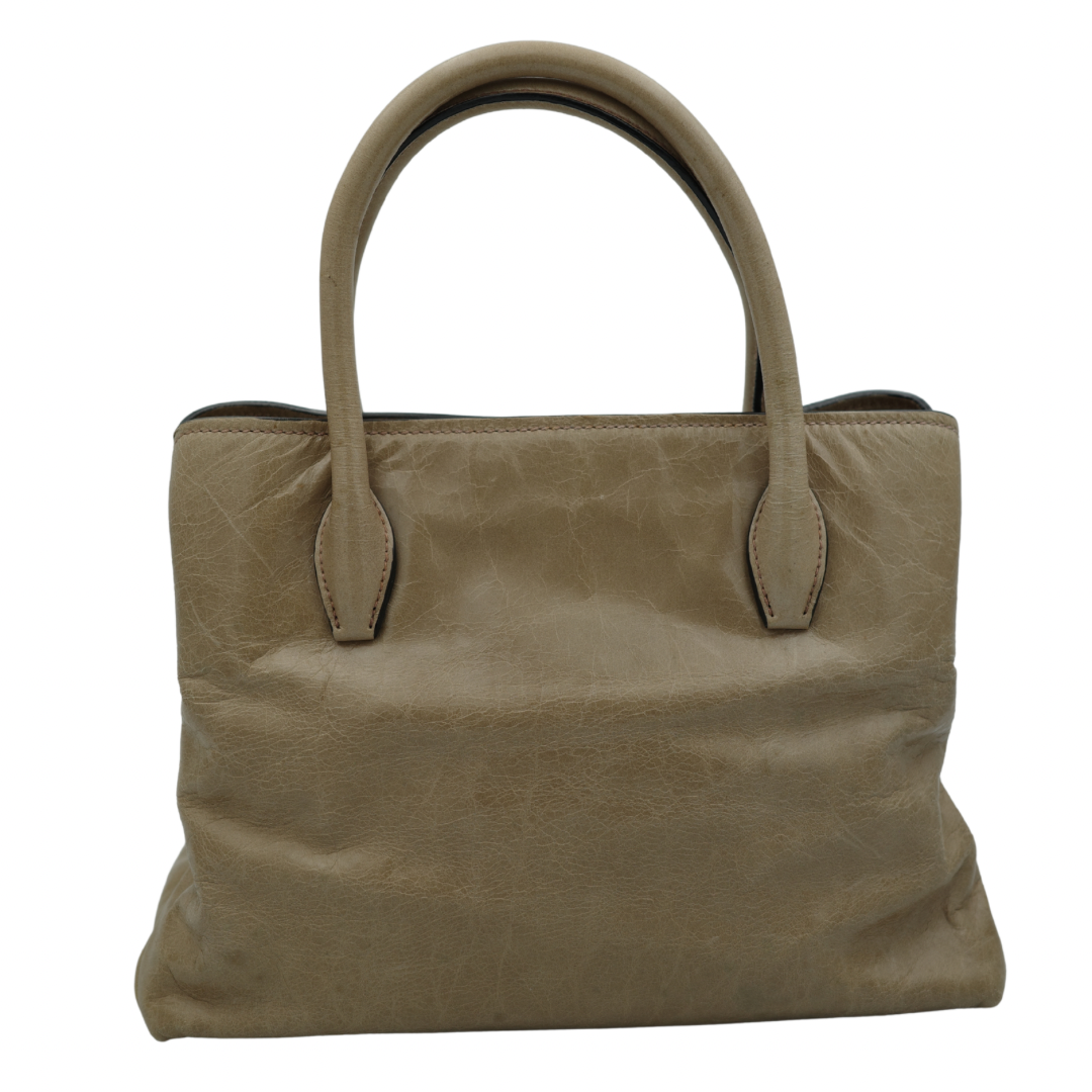 Miu Miu Nude Top Handle Tote with Side Zip