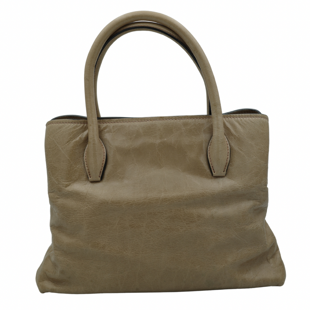 Miu Miu Nude Top Handle Tote with Side Zip
